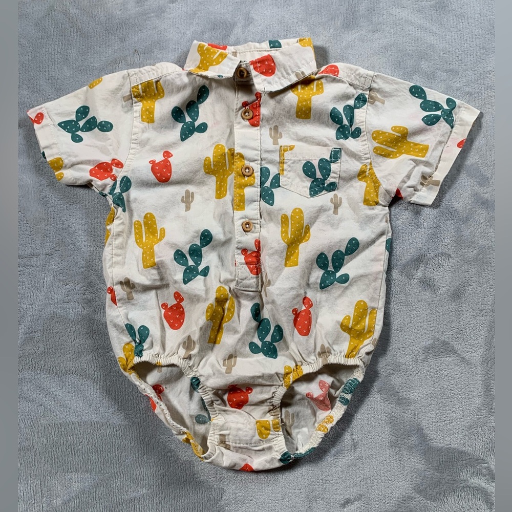 Cactus Print Baby Onesie